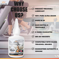 Viscos-350 Premium Treadmill Lubricant Pure Silicone Oil - Made in UK - 30ml - Viscos-350