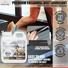 Viscos-350 Premium Treadmill Lubricant Pure Silicone Oil 15cm Long Applicator Inc - Made in UK - 500ml - Viscos-350