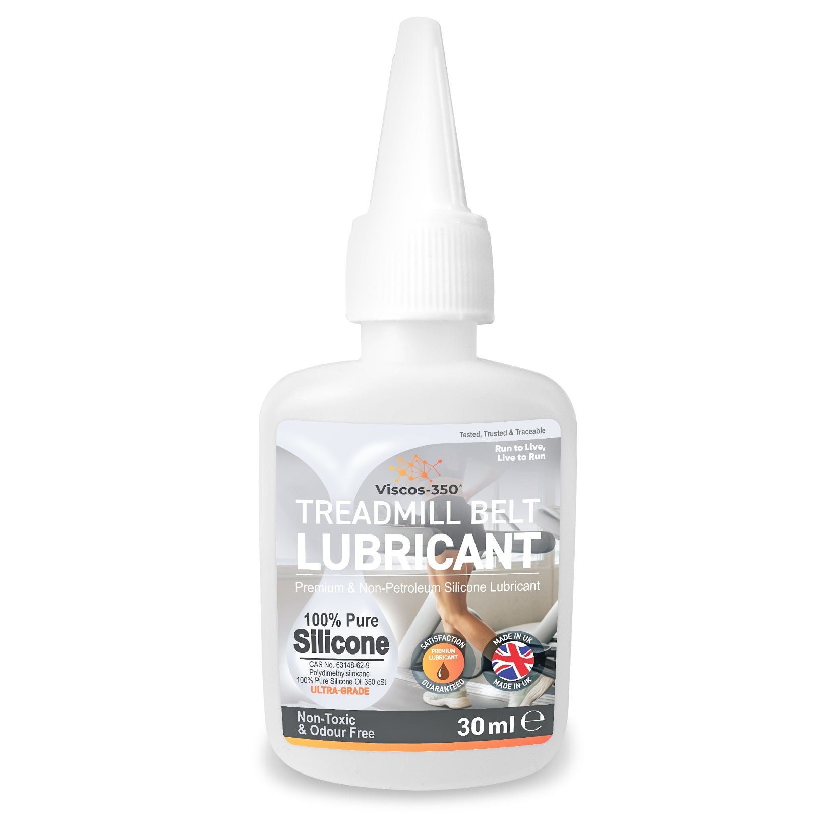 Viscos-350 Premium Treadmill Lubricant Pure Silicone Oil - Made in UK - 30ml - Viscos-350