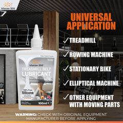 Viscos-350 Premium Treadmill Lubricant Pure Silicone Oil 15cm Long Applicator Inc - Made in UK - 200ml - Viscos-350