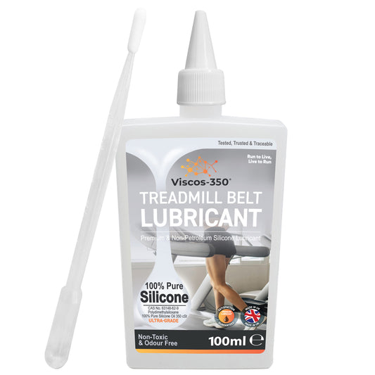Viscos-350 Premium Treadmill Lubricant Pure Silicone Oil 15cm Long Applicator Inc - Made in UK - 100ml - Viscos-350